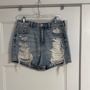 American Eagle Outfitters Blue Jean Shorts Distressed Casual